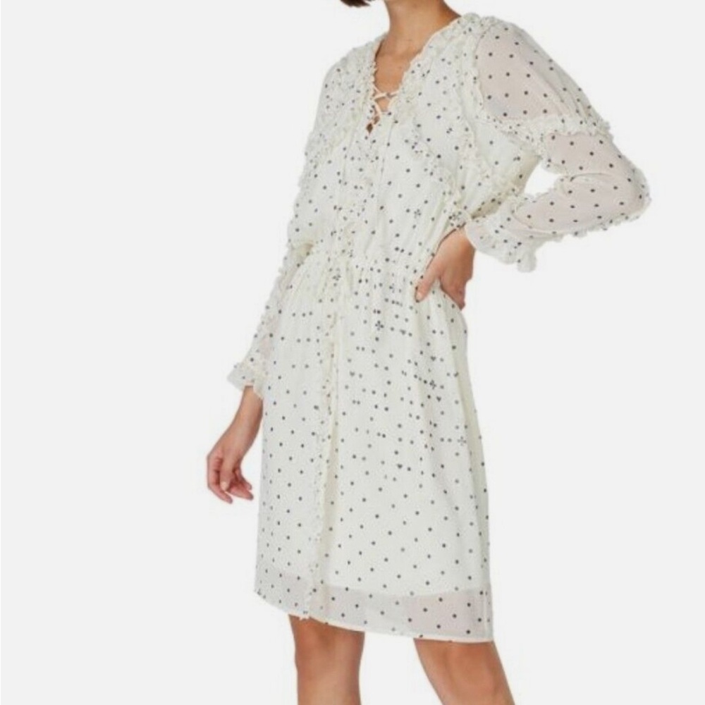 Koché Collective Polka-Dot Ruffled Chiffon Dress